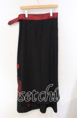 画像3: Qutie Frash / プリーツフラップワイドパンツ  ブラック×レッド O-25-08-25-1047-QU-PA-IG-ZT149 (3)