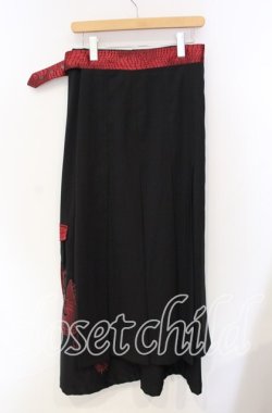画像3: Qutie Frash / プリーツフラップワイドパンツ  ブラック×レッド O-25-08-25-1047-QU-PA-IG-OS