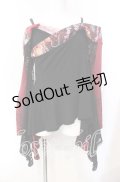 Qutie Frash / オフショル着物袖カットソー  レッド×ブラック O-25-08-25-1005-QU-TO-IG-OS
