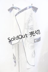 Qutie Frash / オフショルアシメチュニック  ホワイト×ブルー O-25-08-25-1006-QU-OP-IG-OS