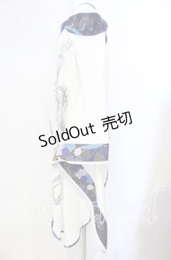 画像2: Qutie Frash / オフショルアシメチュニック  ホワイト×ブルー O-25-08-25-1006-QU-OP-IG-OS