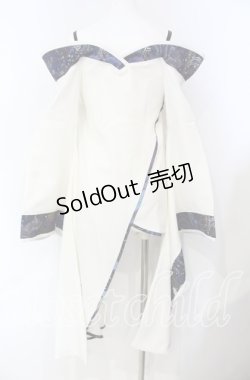 画像3: Qutie Frash / オフショルアシメチュニック  ホワイト×ブルー O-25-08-25-1006-QU-OP-IG-OS