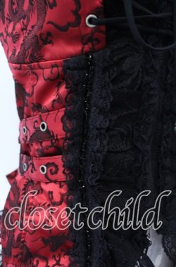 画像2: Qutie Frash / ドラゴンサテンコルセットキャミソール  レッド×ブラック O-25-08-25-1007-QU-TO-IG-OS