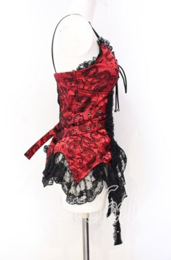 画像3: Qutie Frash / ドラゴンサテンコルセットキャミソール  レッド×ブラック O-25-08-25-1007-QU-TO-IG-OS