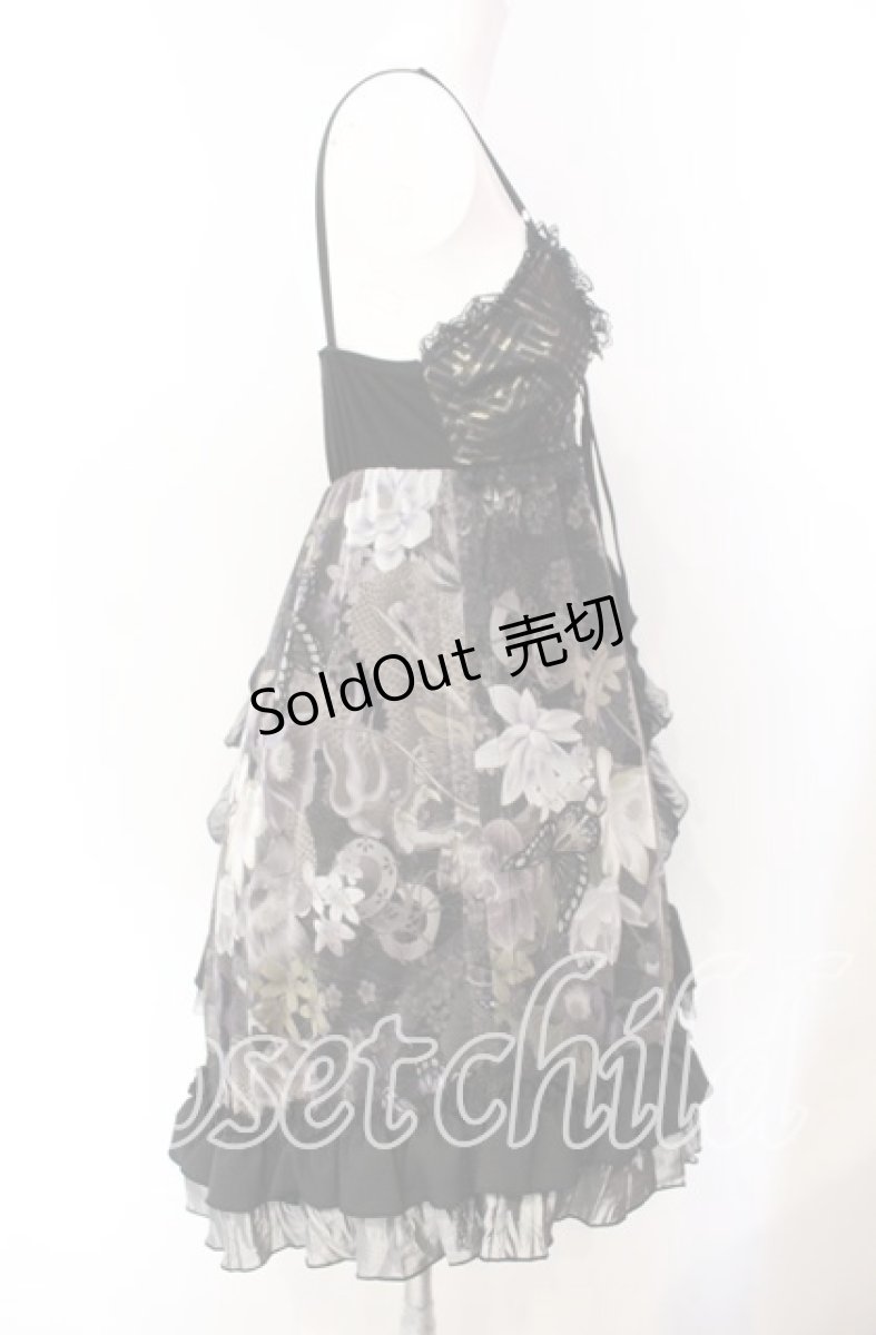 画像3: Qutie Frash / 和柄ベビードールワンピース  ブラック O-25-08-25-1001-QU-OP-IG-OS (3)