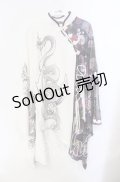 Qutie Frash / 肩あきチャイナチュニック  ホワイト×パープル O-25-08-25-1010-QU-CO-IG-OS