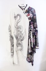 画像1: Qutie Frash / 肩あきチャイナチュニック  ホワイト×パープル O-25-08-25-1010-QU-CO-IG-OS (1)