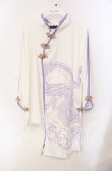 Qutie Frash / ３店舗限定チャイナカットソー  ホワイト×パープル O-25-08-25-1011-QU-TO-IG-OS