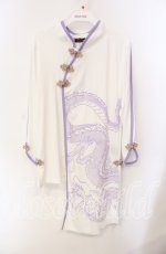 画像1: Qutie Frash / ３店舗限定チャイナカットソー  ホワイト×パープル O-25-08-25-1011-QU-TO-IG-ZI (1)