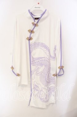 画像1: Qutie Frash / ３店舗限定チャイナカットソー  ホワイト×パープル O-25-08-25-1011-QU-TO-IG-OS