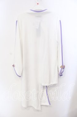 画像3: Qutie Frash / ３店舗限定チャイナカットソー  ホワイト×パープル O-25-08-25-1011-QU-TO-IG-OS