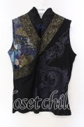 Qutie Frash / 着物衿インナータンク  ブルー×ブラック O-25-08-25-1016-QU-TO-IG-OS