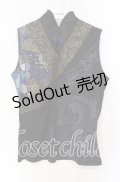 Qutie Frash / 着物衿インナータンク  ブルー×ブラック O-25-08-25-1016-QU-TO-IG-OS