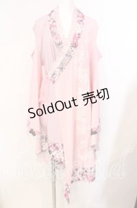Qutie Frash / 2店舗限定カラー着物カーデ  ピンク O-25-08-25-1018-QU-JA-IG-OS