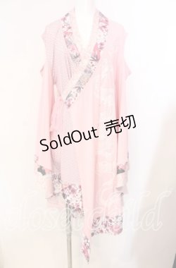 画像1: Qutie Frash / 2店舗限定カラー着物カーデ  ピンク O-25-08-25-1018-QU-JA-IG-OS