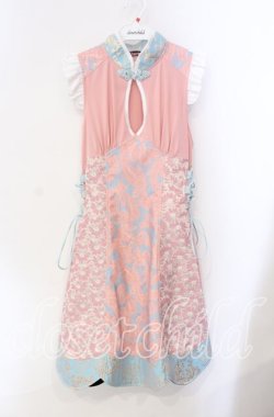 画像1: Qutie Frash / チャイナワンピース  ピンク O-25-08-25-1019-QU-OP-IG-OS