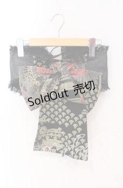 画像1: Qutie Frash / ちりめんリボン帯コルセット  ブラック×オレンジ O-25-08-25-1027-QU-TO-IG-OS