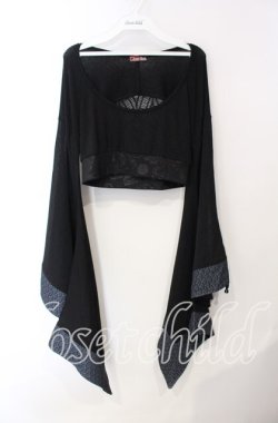 画像1: Qutie Frash / バックメッシュショートトップス  ブラック O-25-08-25-1028-QU-TO-IG-OS