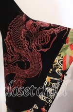 画像2: 【SALE】Qutie Frash / サイドレースアップ着物カーデ  ブラック×オレンジ O-25-08-25-1029-QU-TO-IG-ZT186 (2)