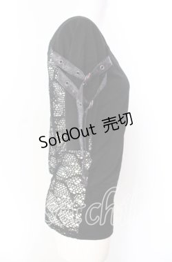 画像2: Qutie Frash / 2連ベルトTシャツ  ブラック×パープル O-25-08-25-1003-QU-TO-IG-OS
