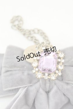 画像2: Maison de FLEUR / ベルベットリボンビジューチャーム  ラベンダー O-25-08-25-004-LO-ZA-IG-OS
