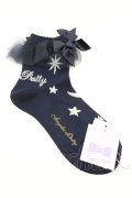 Angelic Pretty / Misty Skyクルー丈ソックス  ネイビー O-25-08-25-008-AP-ZA-IG-OS