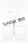 evelyn / ビジュラインスニーカー 約24cm シロ O-25-08-25-015-LO-SH-IG-OS