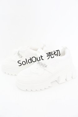 画像2: evelyn / 厚底ビジュースニーカー 約24cm シロ O-25-08-25-016-LO-SH-IG-OS