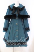 axes femme kawaii / ケープ付きバッスルコート M グリーン O-25-08-26-001-AX-CO-YM-OS