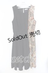 axes femme / パッチワークノースリワンピ M クロｘブラウン O-25-08-26-039-AX-OP-YM-OS