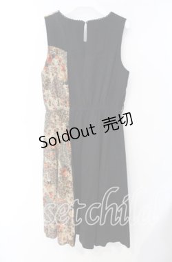 画像2: axes femme / パッチワークノースリワンピ M クロｘブラウン O-25-08-26-039-AX-OP-YM-OS