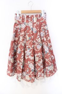 axes femme / タック入りミディスカート M オレンジ O-25-08-26-043-AX-SK-YM-ZT259