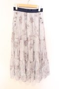 axes femme / sajouプリントレーススカート M サックス O-25-08-26-045-AX-SK-YM-OS