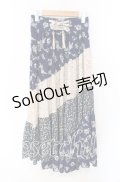 axes femme / フラワー柄エスカルゴスカート M アオ O-25-08-26-049-AX-SK-YM-ZT510
