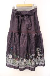 axes femme / ワイン柄スカート F パープル O-25-08-26-050-AX-SK-YM-ZT089