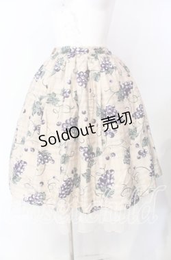 画像1: axes femme Kawaii / ぶどう柄スカート M ベージュ O-25-08-26-052-AX-SK-YM-ZT052