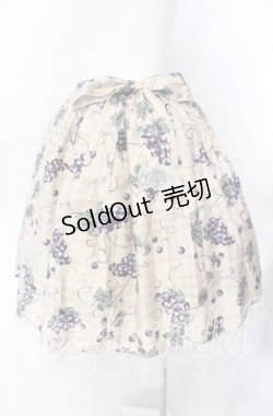 画像4: axes femme Kawaii / ぶどう柄スカート M ベージュ O-25-08-26-052-AX-SK-YM-ZT052