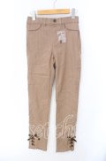 axes femme / ストライプレギンスパンツ L ライトブラウン O-25-08-26-055-AX-PA-YM-OS