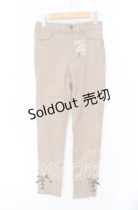 axes femme / ストライプレギンスパンツ L ライトブラウン O-25-08-26-055-AX-PA-YM-ZT257