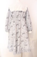 画像3: Lovely Tency / 眞白ありすコラボ/リボンプリントワンピース L サックス O-25-08-26-059-LO-OP-OW-ZT066 (3)