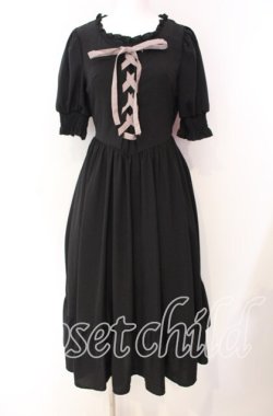 画像1: m petit by misako / AMレースアップワンピース S クロ O-25-08-26-060-LO-OP-OW-OS