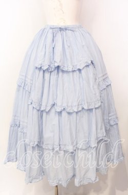 画像1: Chalmiere / クラシックコットンスカート M サックス O-25-08-26-064-LO-SK-OW-OS