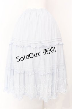 画像3: Chalmiere / クラシックコットンスカート M サックス O-25-08-26-064-LO-SK-OW-OS