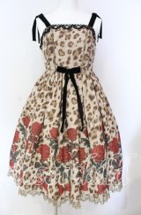 Angelic Pretty / Rebecca Leopardジャンパースカート  ブラウン O-25-08-26-070-AP-OP-IG-OS