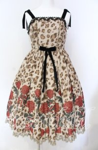 Angelic Pretty / Rebecca Leopardジャンパースカート  ブラウン O-25-08-26-070-AP-OP-IG-OS