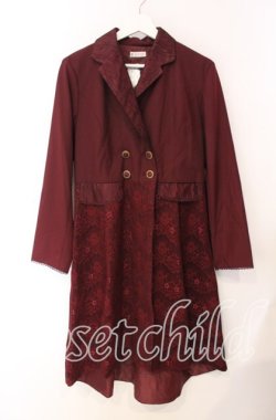 画像1: axes femme / レースジャケットコート M ワイン O-25-08-26-007-AX-CO-YM-OS