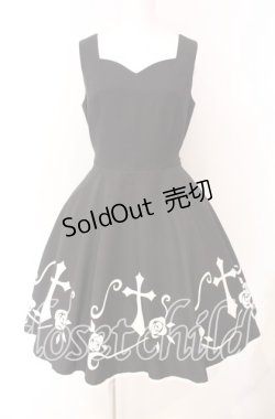 画像1: Moi-meme-Moitie / 薔薇十字ジャンパースカート 9号 ブラック O-25-08-26-071-MO-OP-IG-OS