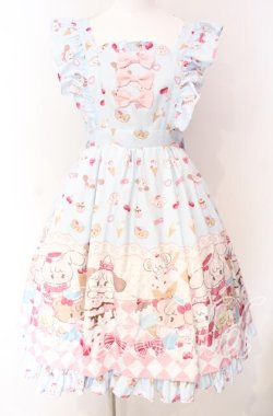 画像1: axes femme kawaii / ダイナーカフェジャンパースカート  サックス O-25-08-26-072-AX-OP-IG-OS