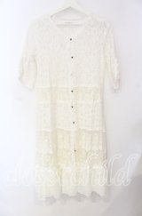 axes femme / シフォンフリルロングレースガウン M シロ O-25-08-26-008-AX-TO-YM-ZT010