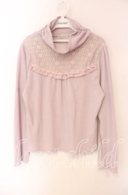 画像1: axes femme / レース切替リブタートル M ラベンダー O-25-08-26-081-AX-TO-OW-OS